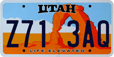 UT license plate Z713AQ