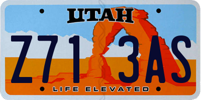 UT license plate Z713AS