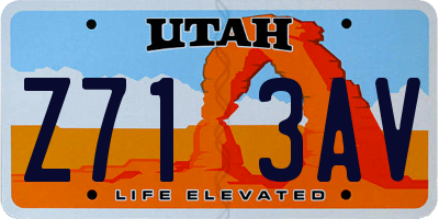 UT license plate Z713AV