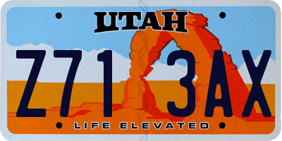 UT license plate Z713AX