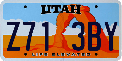 UT license plate Z713BY