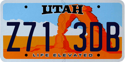UT license plate Z713DB