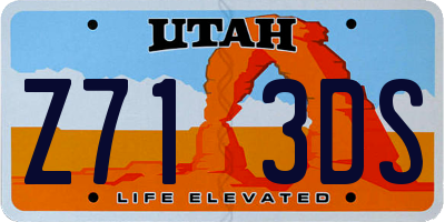 UT license plate Z713DS