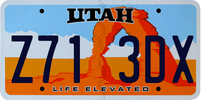UT license plate Z713DX