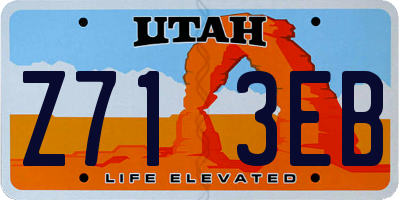 UT license plate Z713EB