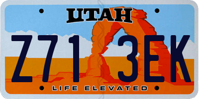UT license plate Z713EK