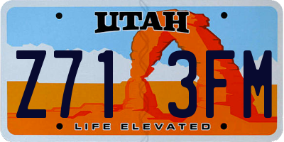 UT license plate Z713FM