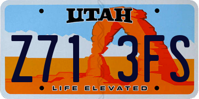 UT license plate Z713FS