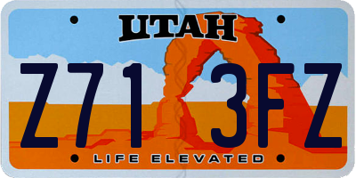 UT license plate Z713FZ