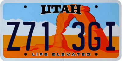 UT license plate Z713GI