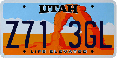 UT license plate Z713GL
