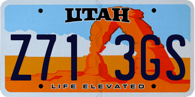 UT license plate Z713GS