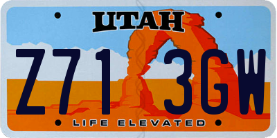 UT license plate Z713GW