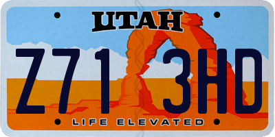 UT license plate Z713HD