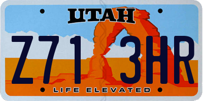 UT license plate Z713HR