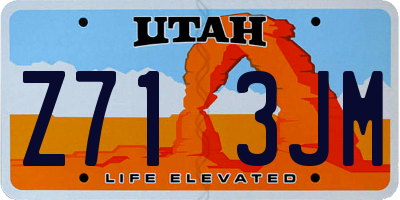 UT license plate Z713JM