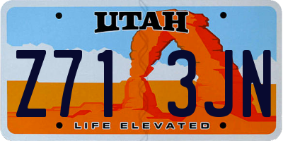 UT license plate Z713JN