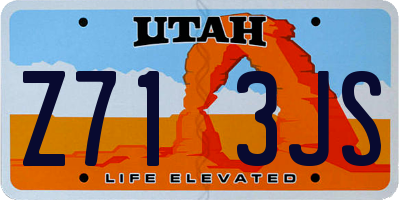 UT license plate Z713JS