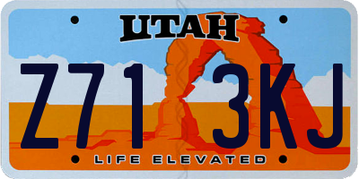 UT license plate Z713KJ