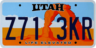 UT license plate Z713KR