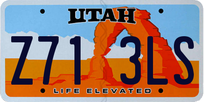 UT license plate Z713LS