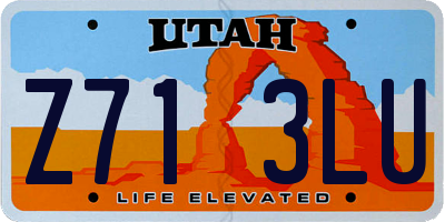 UT license plate Z713LU