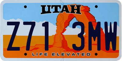 UT license plate Z713MW