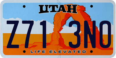 UT license plate Z713NO