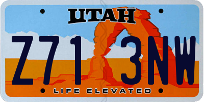 UT license plate Z713NW