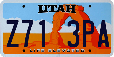 UT license plate Z713PA