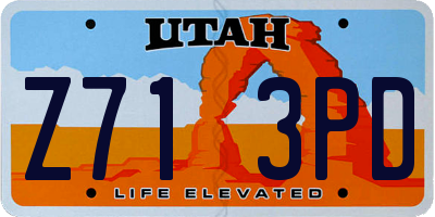UT license plate Z713PD