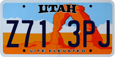 UT license plate Z713PJ
