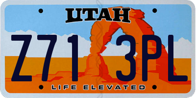 UT license plate Z713PL
