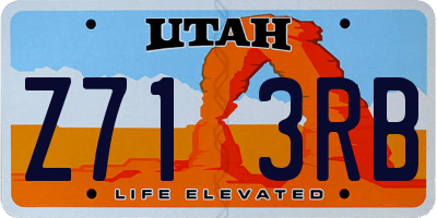 UT license plate Z713RB