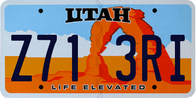 UT license plate Z713RI