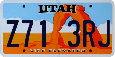 UT license plate Z713RJ