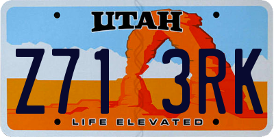 UT license plate Z713RK