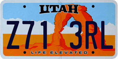 UT license plate Z713RL