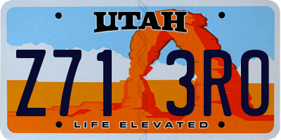 UT license plate Z713RO
