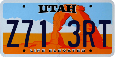 UT license plate Z713RT