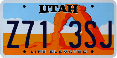 UT license plate Z713SJ