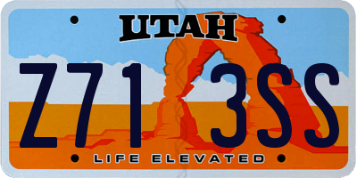 UT license plate Z713SS