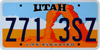 UT license plate Z713SZ