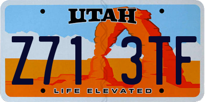 UT license plate Z713TF