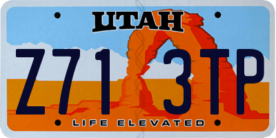UT license plate Z713TP