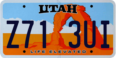 UT license plate Z713UI