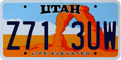 UT license plate Z713UW