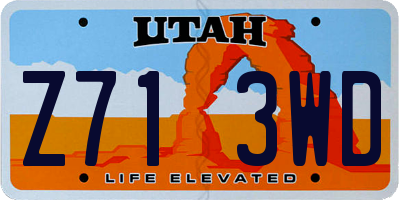 UT license plate Z713WD
