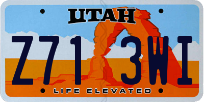 UT license plate Z713WI