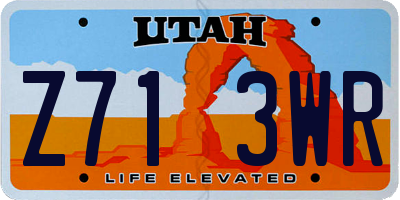 UT license plate Z713WR